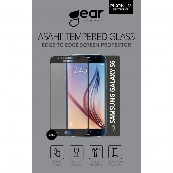 Gear Samsung Galaxy S6 Näytönsuoja 3D Musta