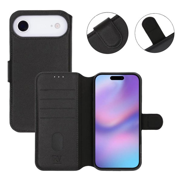 Rvelon iPhone Air -kotelo, aitoa nahkaa, musta