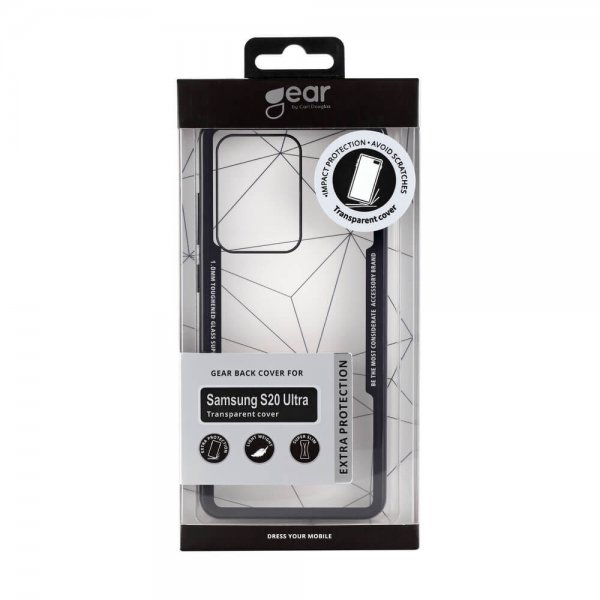 Gear Samsung Galaxy S20 Ultra Suojakuori Karkaistu Lasi Kirkas Musta