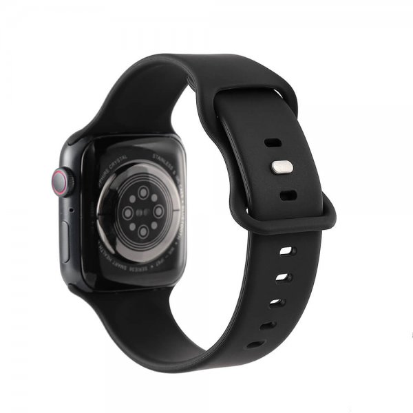 Gear Apple Watch 44/45/46mm/Apple Watch Ultra ranneke silikonia, musta