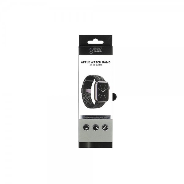 Gear Apple Watch 38/40/41/42mm ranneke, punottu nailon, musta