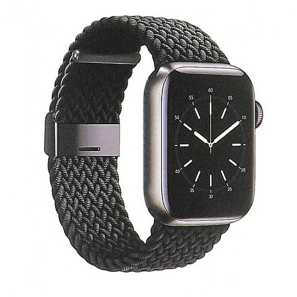 Gear Apple Watch 44/45/46mm/Apple Watch Ultra Punottu nailonranneke Musta