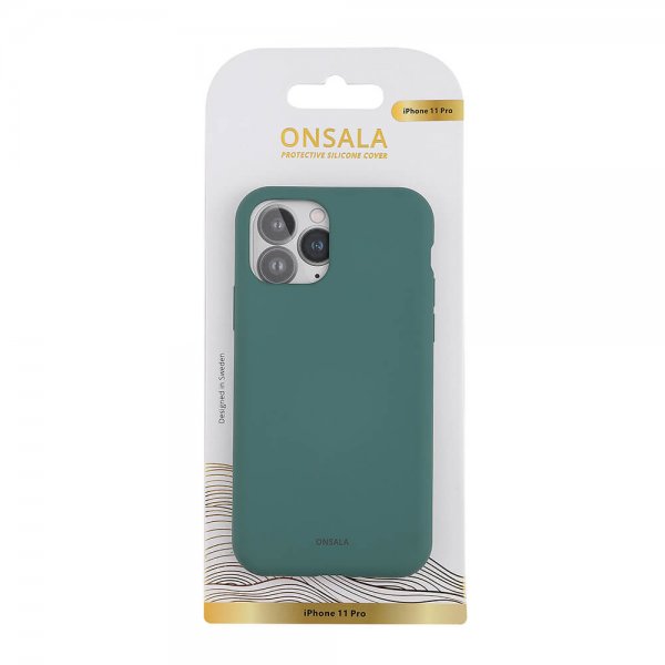 Onsala iPhone 11 Pro -silikonikuori, Pine Green