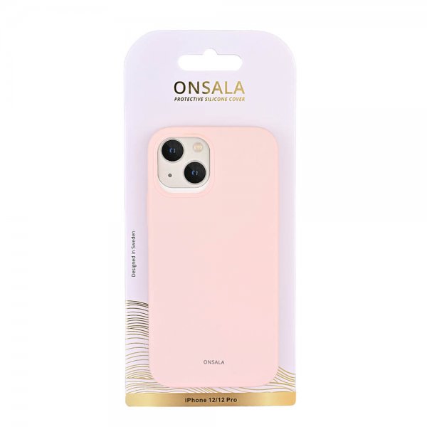 Onsala iPhone 12/iPhone 12 Pro -silikonikuori, Chalk Pink