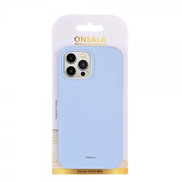 Onsala iPhone 13 Pro Max Silikonikuori Vaaleansininen