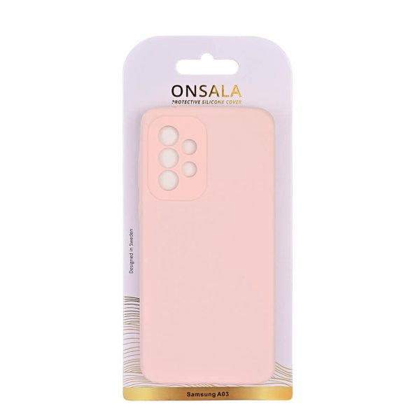 Onsala Samsung Galaxy A03 Kuori Silikoni Chalk Pink