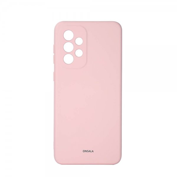 Onsala Samsung Galaxy A33 5G -suojakuori, silikonia, Chalk Pink