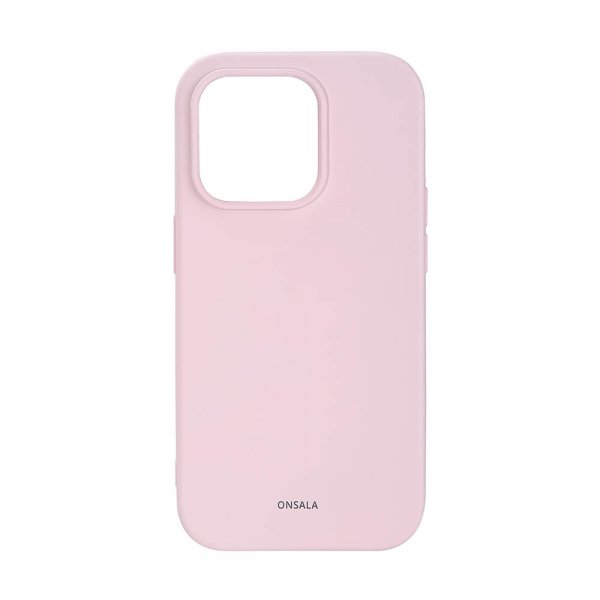 Onsala iPhone 14 Pro -silikonikuori, Chalk Pink