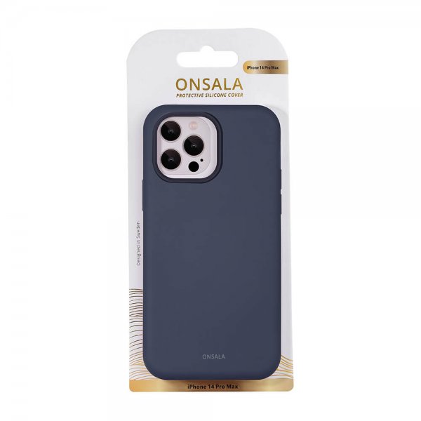 Onsala iPhone 14 Pro Max Silikonikuori Dark Blue