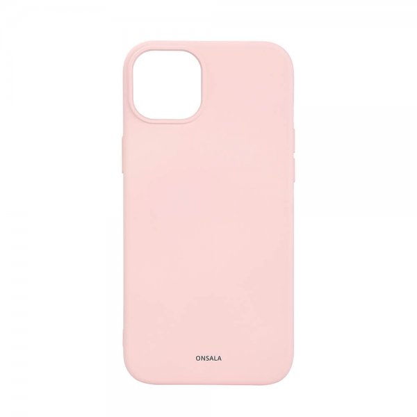 Onsala iPhone 15 Plus Suojakuori Silicone Touch MagSeries Chalk Pink
