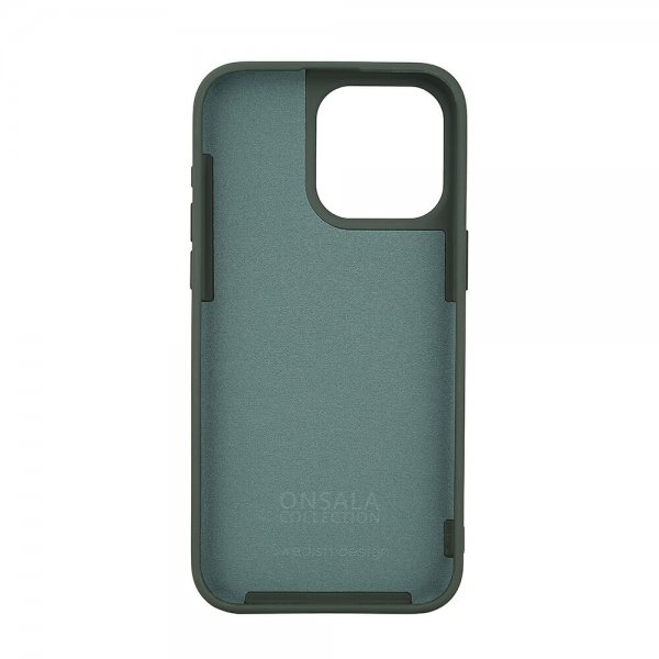 Onsala iPhone 15 Pro Max -silikonikuori, MagSeries, oliivinvihreä