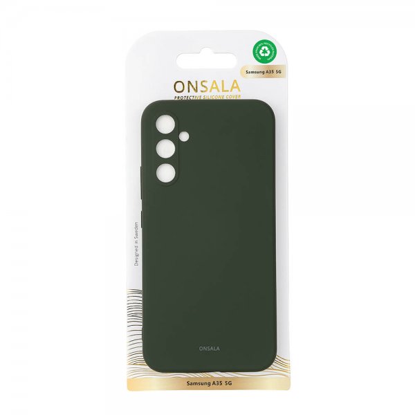 Onsala Samsung Galaxy A35 Kuori Silikonituntuma Oliivinvihreä