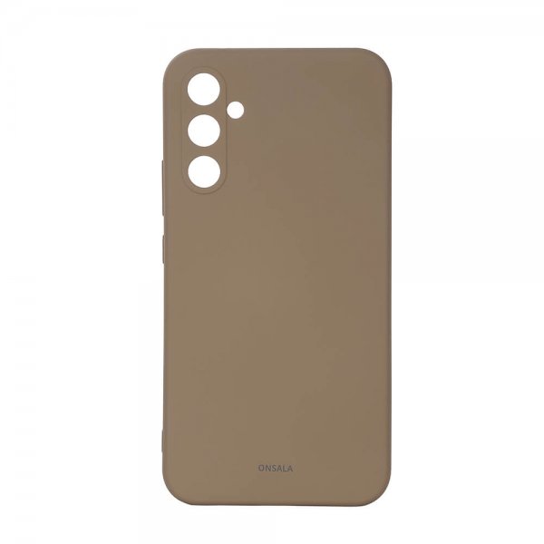 Onsala Samsung Galaxy A35 -suojakuori, silikonituntuma, ruskea