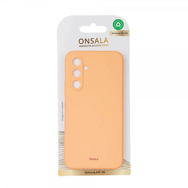 Onsala Samsung Galaxy A55 -silikonikuori, aprikoosi