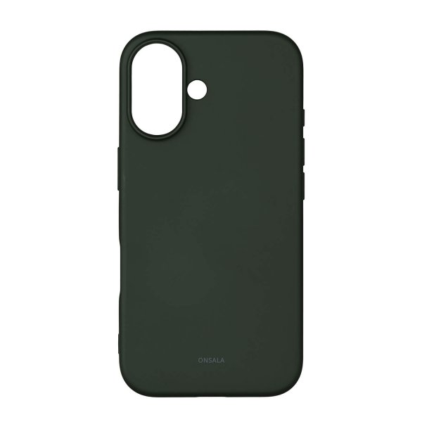 Onsala iPhone 16 -silikonisuojakuori, oliivinvihreä