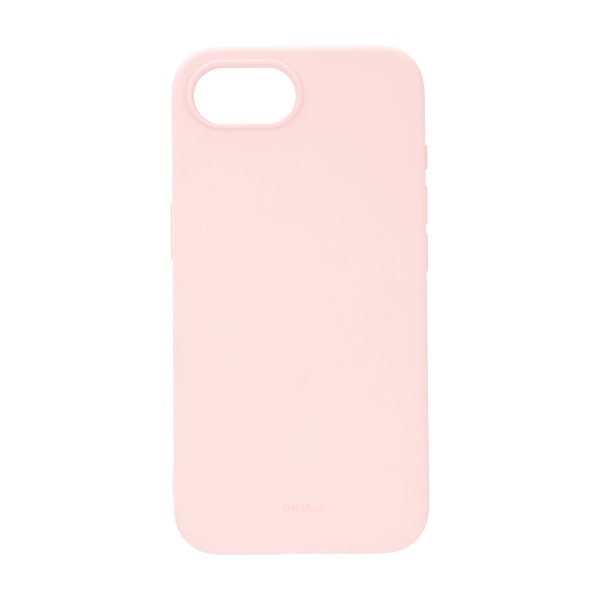 Onsala iPhone 16e/17e -kuori, silikonituntuma, Chalk Pink
