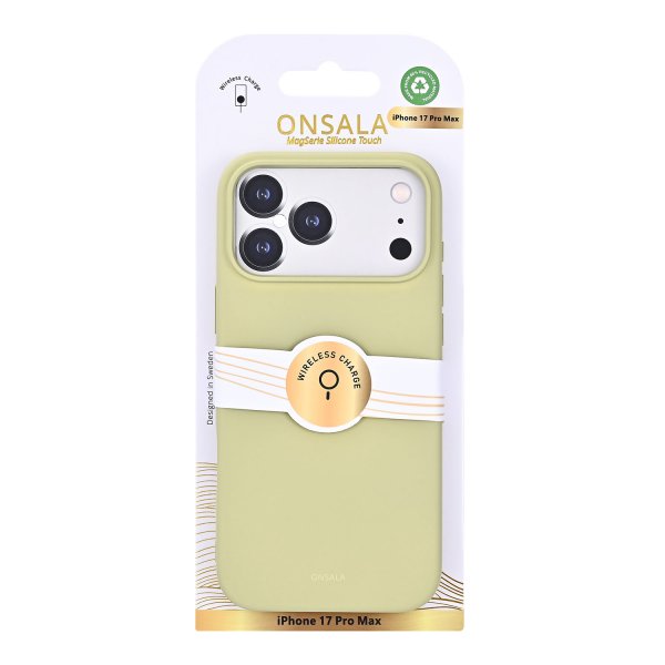 Onsala iPhone 17 Pro Max Kuori Silikonituntuma Lime