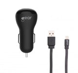 Gear Autolaturi 1xUSB 1A Lightning-kaapeli 1m MFI Musta