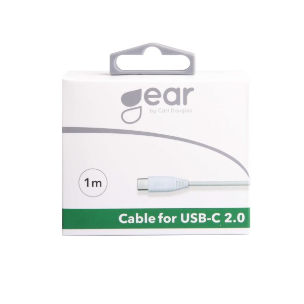 Gear latauskaapeli USB-A–USB-C 1 m, valkoinen