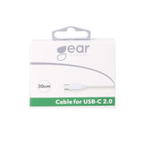 Gear USB-A–USB-C-latauskaapeli 0,3 m, valkoinen