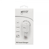 Gear-laturi GAN 2xUSB-C + 1xUSB-A PD 65W, valkoinen