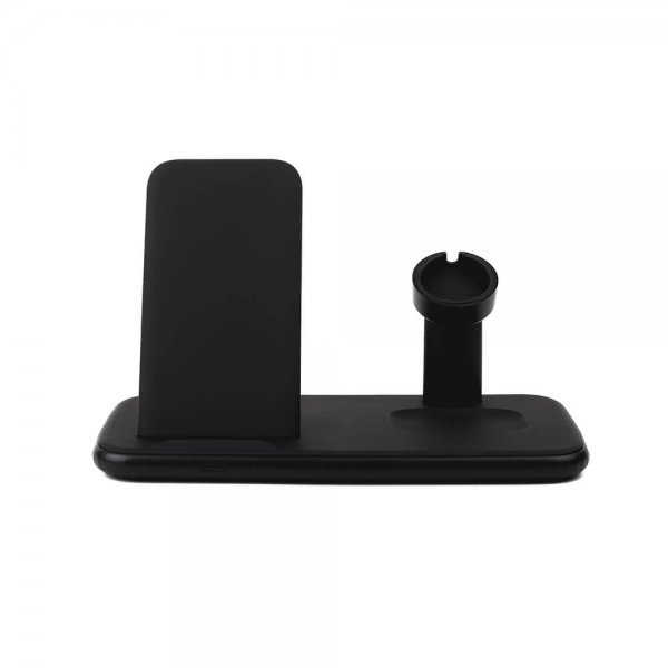 Gear Langaton Kolmois-QI-laturi Puhelimelle/Kellolle/AirPodseille 20W Musta