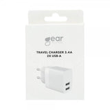 Gear-laturi 2xUSB-A 3.4A Valkoinen
