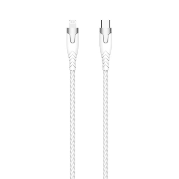 Gear USB-C–Lightning Kevlar-kaapeli 1,5 m, valkoinen