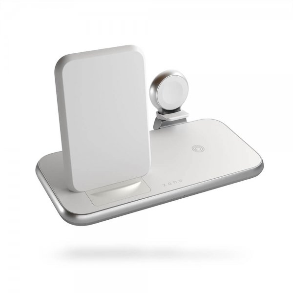 Zens 4-in-1 Stand+Watch langaton laturi alumiini, valkoinen