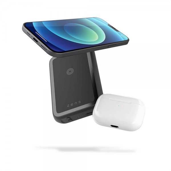 Zens Magnetic Dual Power Bank -virtapankki telineellä