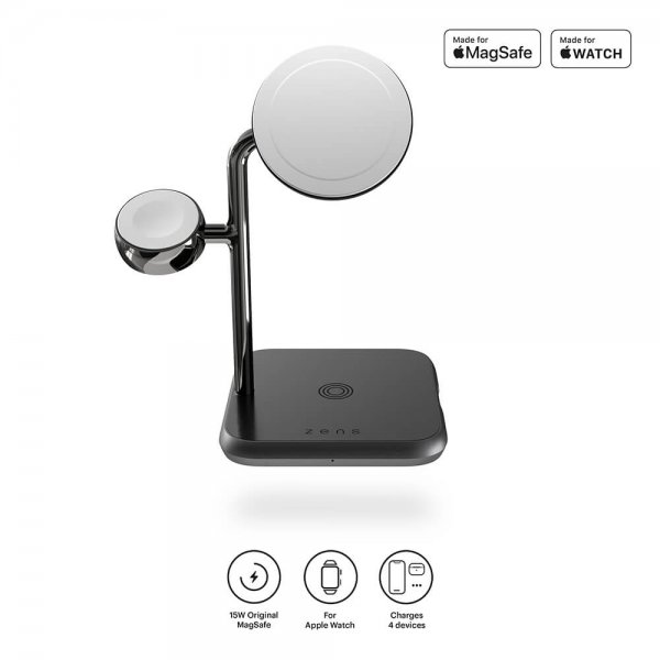 Zens 4-in-1 MagSafe/Watch langaton latausasema, musta