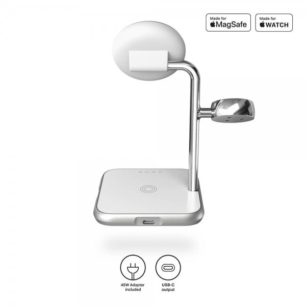 Zens 4-in-1 MagSafe/Watch langaton latausasema, valkoinen