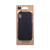 Onsala iPhone X/Xs Kotelo Aitoa Nahkaa Musta