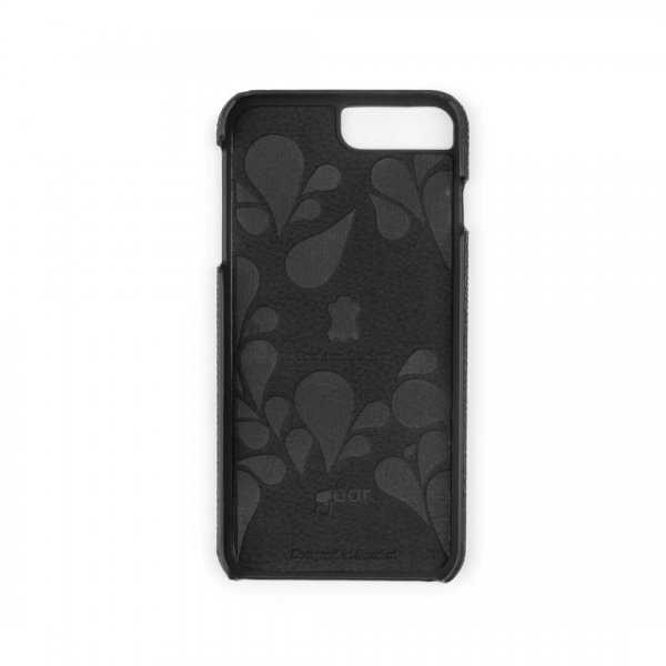 Onsala iPhone 6/6S Plus/iPhone 7 Plus/iPhone 8 Plus Kuori Aitoa Nahkaa Musta
