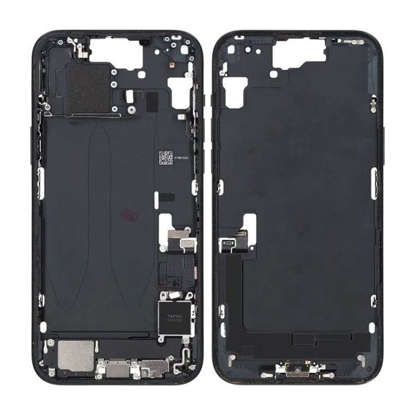Keskikehys pienosilla iPhone 15 Plussalle - Musta OEM