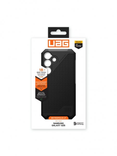 Urban Armor Gear (UAG) Samsung Galaxy S25 -suojakuori Metropolis LT MagSafe, Kevlar Black