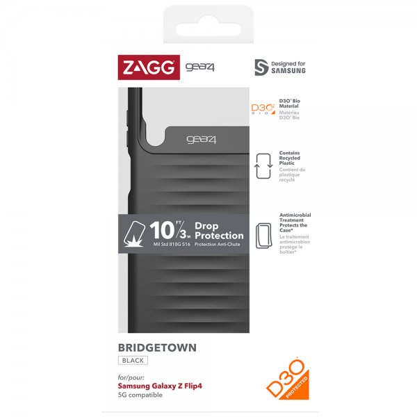 Gear4 Samsung Galaxy Z Flip 4 -suojakotelo Bridgetown Musta