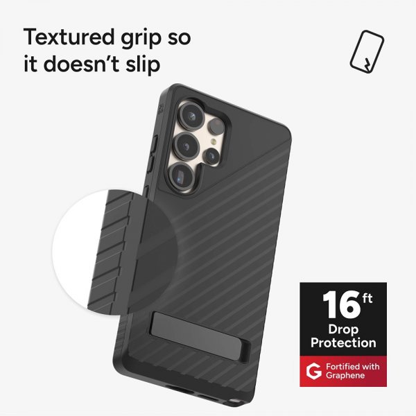 ZAGG Samsung Galaxy S25 Ultra -kuori Denali Kickstand, musta