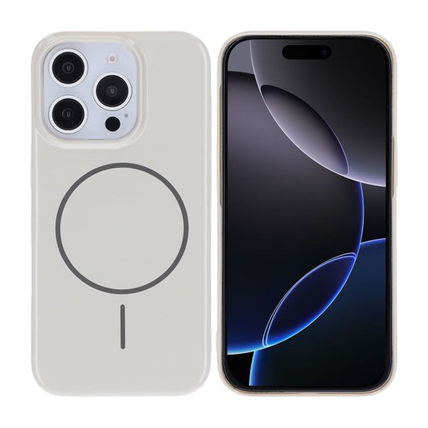 iPhone 16 Pro Kuori TPU MagSafe Kiiltävä Valkoinen