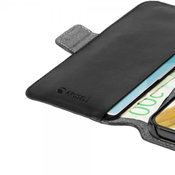 Krusell Samsung Galaxy S22 Plus -kotelo Leather PhoneWallet, musta