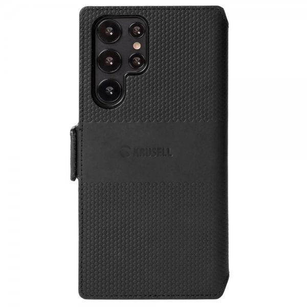 Krusell Samsung Galaxy S22 Ultra Kotelo Leather PhoneWallet Musta