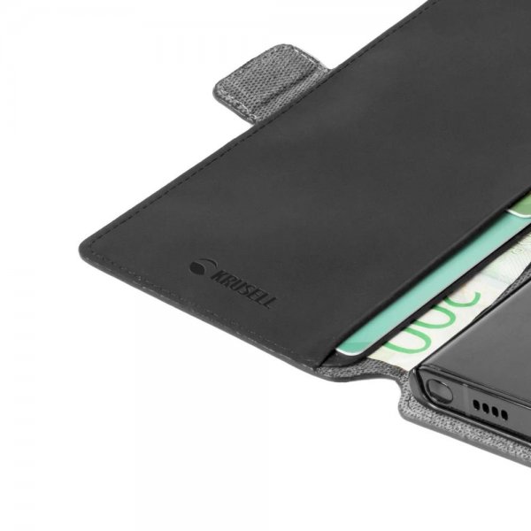 Krusell Samsung Galaxy S22 Ultra Kotelo Leather PhoneWallet Musta
