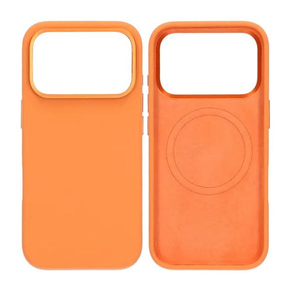 iPhone 17 Pro Silikonkuori MagSafella ja Jalustalla Oranssi