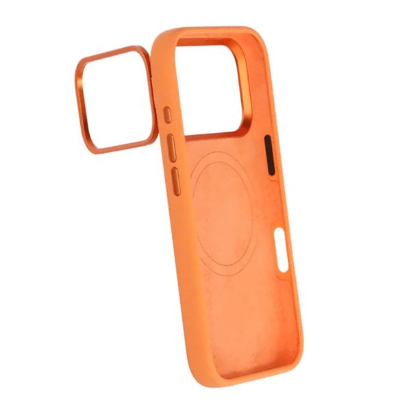 iPhone 17 Pro Silikonkuori MagSafella ja Jalustalla Oranssi