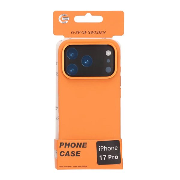 iPhone 17 Pro Silikonkuori MagSafella ja Jalustalla Oranssi