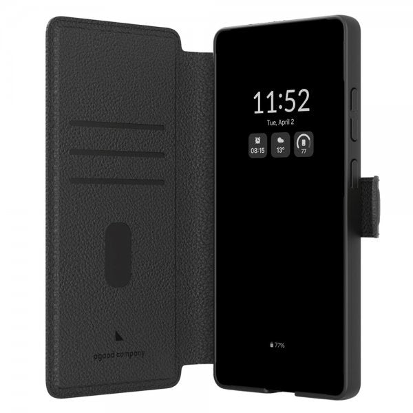 agood company Samsung Galaxy S25 Ultra Fodral Pyöreä Lompakkokotelo Musta