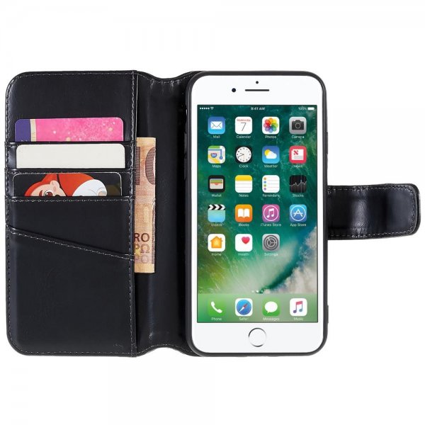 Nordic Covers iPhone 7/8/SE Essential Leather Raven Black -kotelo