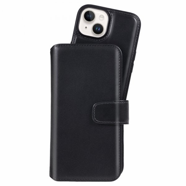 Nordic Covers iPhone 15 Plus MagLeather -kotelo, Raven Black