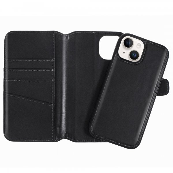 Nordic Covers iPhone 15 Plus MagLeather -kotelo, Raven Black