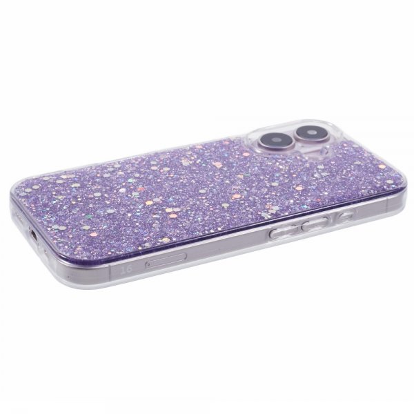 Nordic Covers iPhone 16 -suojakuori, Sparkle Series, liila